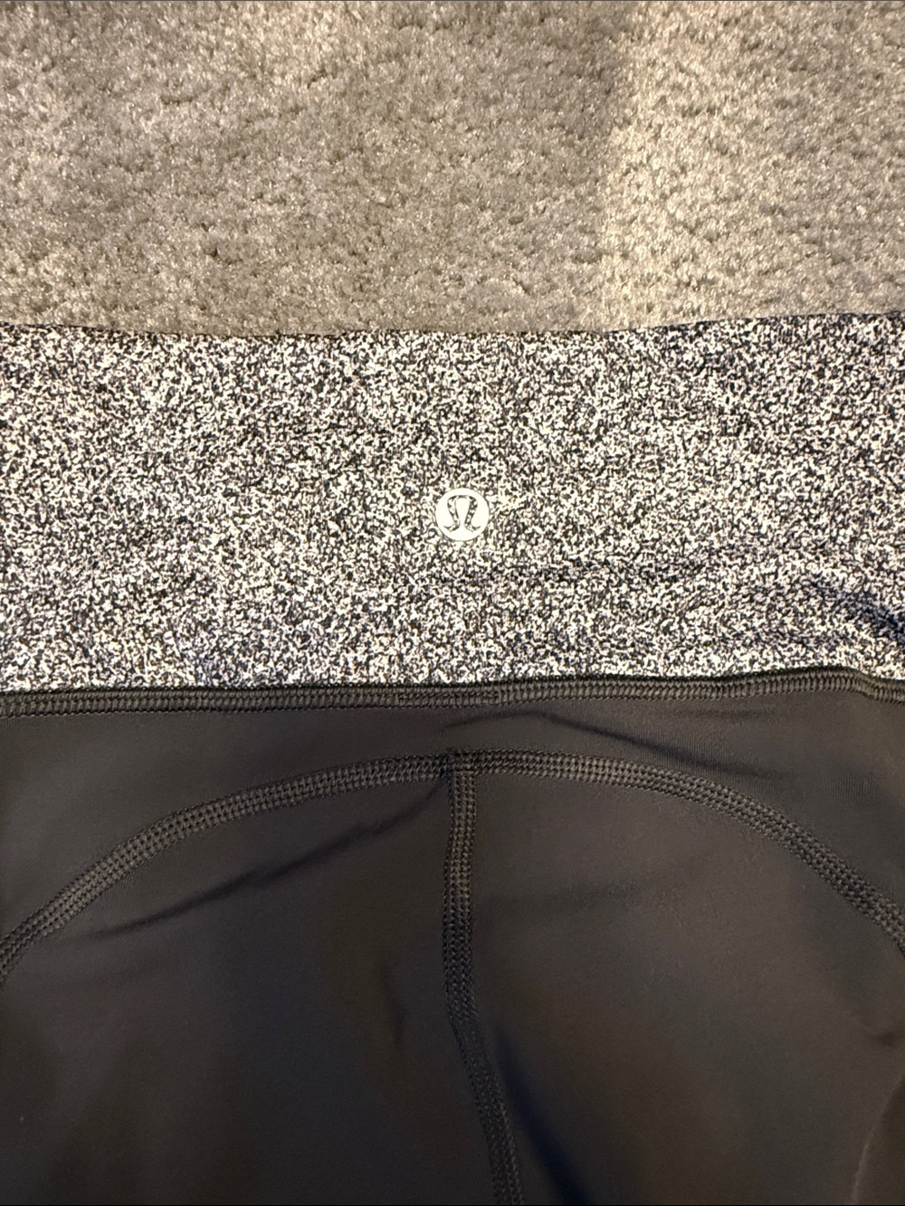 lululemon athletica Black Leggings with Heathered Gray Waistband
